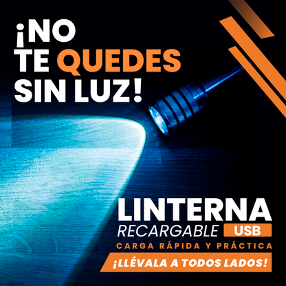 COMPRE 1 Y LLÉVATE 2 - Linterna Táctica TitanioPro USB + 3 REGALOS