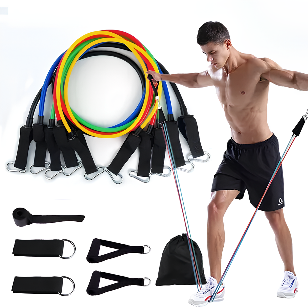 (PROMOCION) + 🎯🔥 Oferta Exclusiva: SUPER KIT 11 PIEZAS -  Juego de  Bandas elásticas de Resistencia + 3 REGALOS