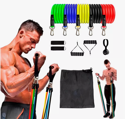 (PROMOCION) + 🎯🔥 Oferta Exclusiva: SUPER KIT 11 PIEZAS -  Juego de  Bandas elásticas de Resistencia + 3 REGALOS