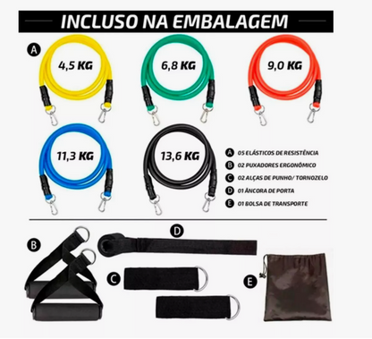 (PROMOCION) + 🎯🔥 Oferta Exclusiva: SUPER KIT 11 PIEZAS -  Juego de  Bandas elásticas de Resistencia + 3 REGALOS